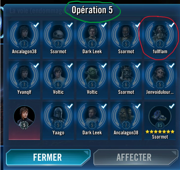 Exemple sélection personnage